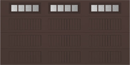 14x7 -  Straight Stockbridge Long - Obscure With glass Long - Brown