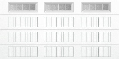 14x7 -  Straight Stockbridge Long - Obscure With glass Long - White