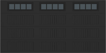 14x7 -  Straight Stockbridge Long - Tinted   With glass Long - Black