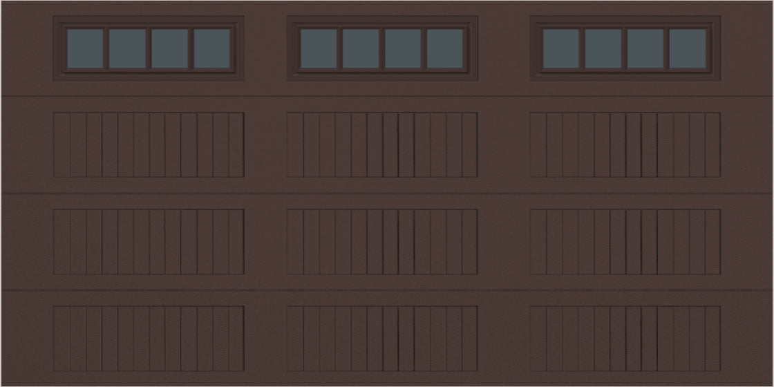 14x7 -  Straight Stockbridge Long - Tinted   With glass Long - Brown