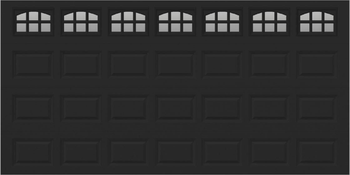 14x7 -  Cascade Short - Clear  With glass - Black