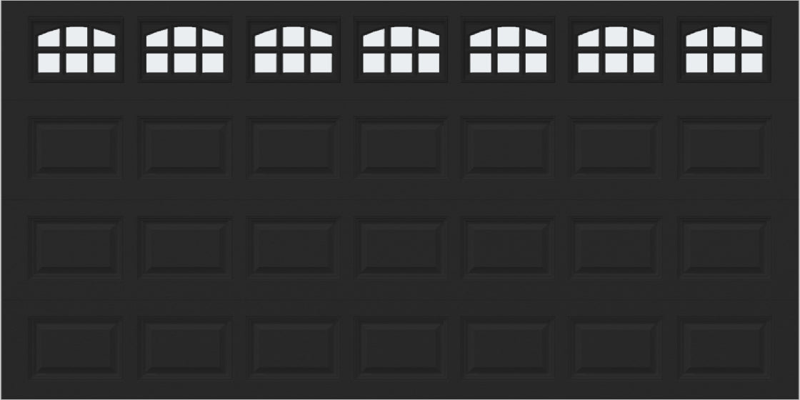 14x7 -  Cascade Short - Frosted  With glass - Black.