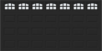 14x7 -  Cascade Short - Frosted  With glass - Black.