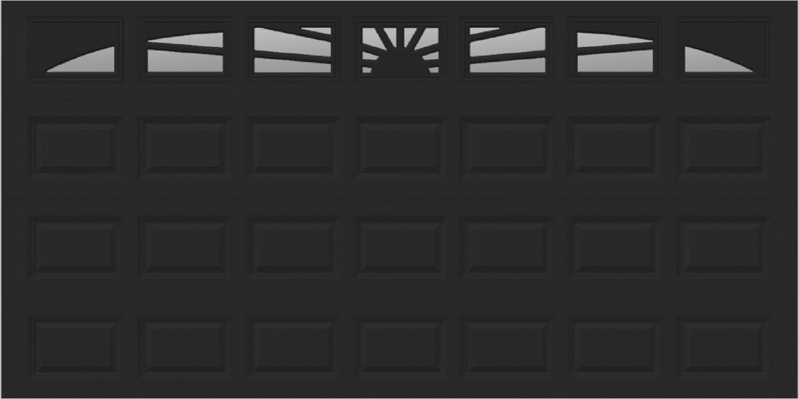 14x7 -  Sunburst - ClearWith glass - Black