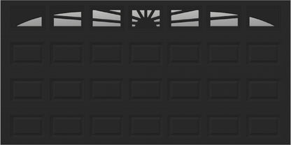 14x7 -  Sunburst - ClearWith glass - Black