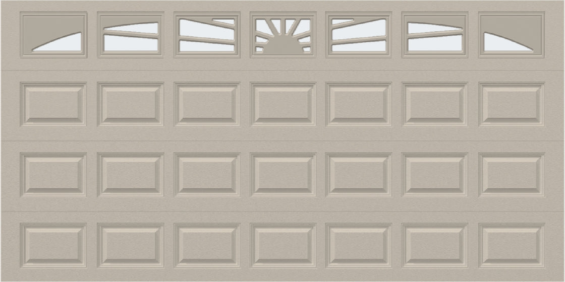 14x7 - Sunburst - Frosted -  With glass Long - Almond