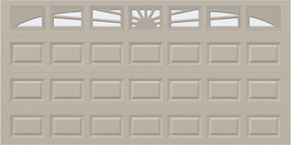 14x7 - Sunburst - Frosted -  With glass Long - Almond