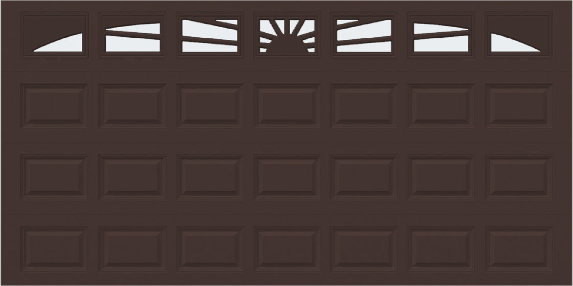 14x7 -  Sunburst - Frosted -  With glass Long - Brown