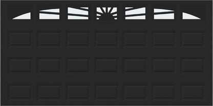 14x7 -  Sunburst - Frosted -   With glass Long - Black