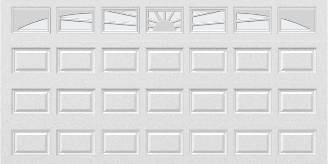 14x7 -  Sunburst - Frosted - With glass Long - White