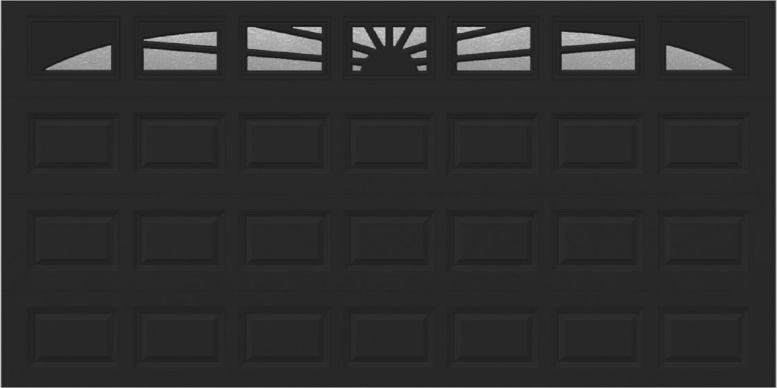 14x7 - Sunburst - Obscure - With glass Long - Black