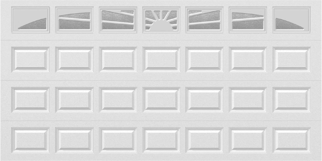 14x7 - Sunburst - Obscure - With glass Long - White