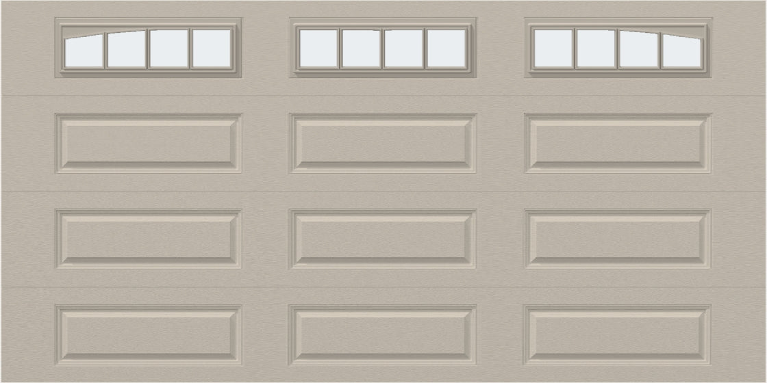 14x7 - Arched Stockbridge Long - Frosted With glass Long - Almond