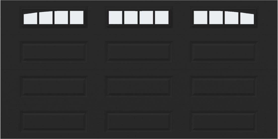 14x7 - Arched Stockbridge Long - Frosted With glass Long - Black