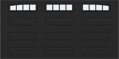 14x7 - Arched Stockbridge Long - Frosted With glass Long - Black