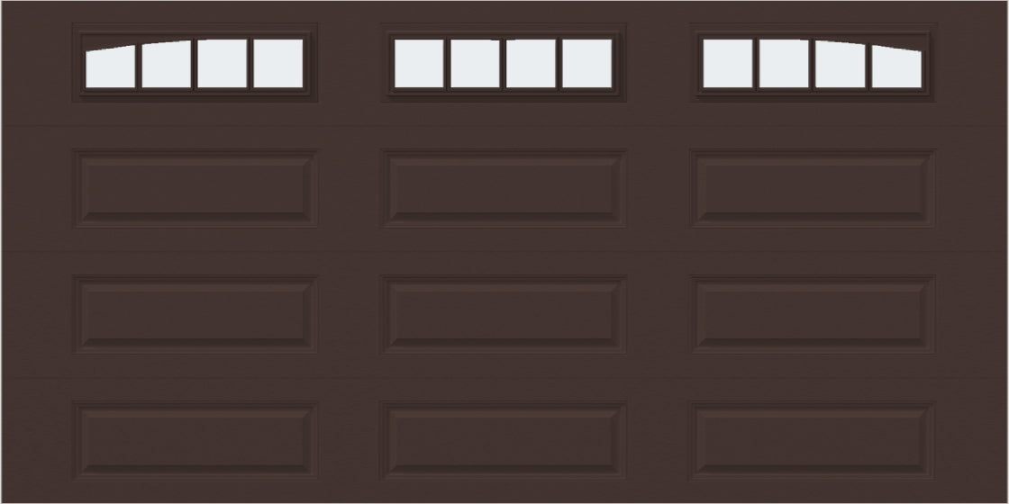 14x7 - Arched Stockbridge Long - Frosted With glass Long - Brown