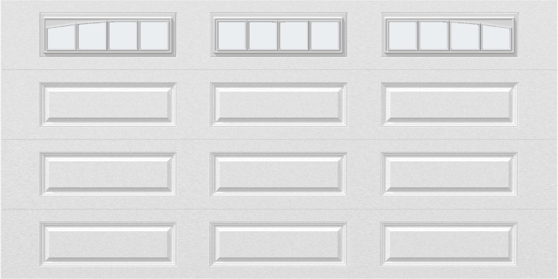 14x7 - Arched Stockbridge Long - Frosted With glass Long - White