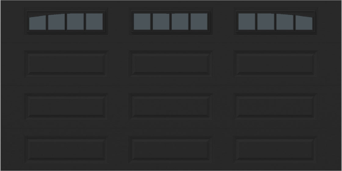 14x7 -  Arched Stockbridge Long - Tinted With glass Long - Black