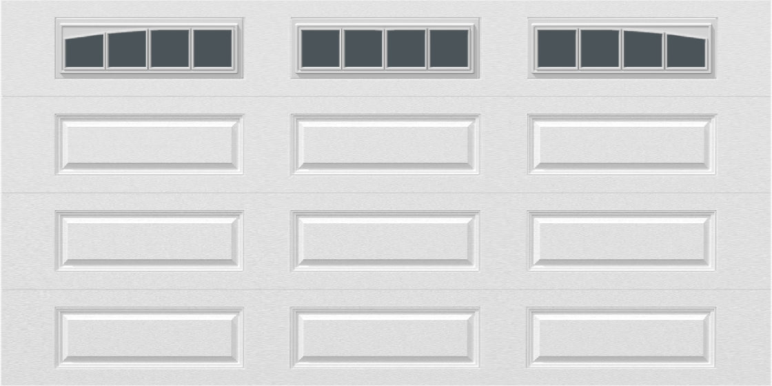 14x7 -  Arched Stockbridge Long - Tinted With glass Long - White