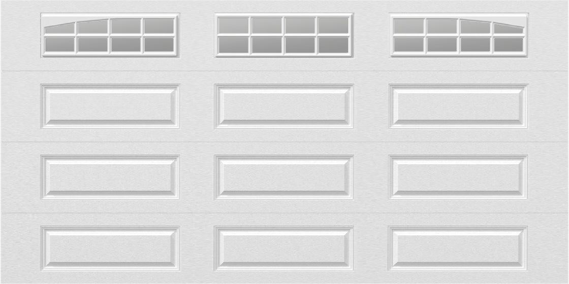 14x7 -  Arched Stockton Long - Clear  With glass Long - White