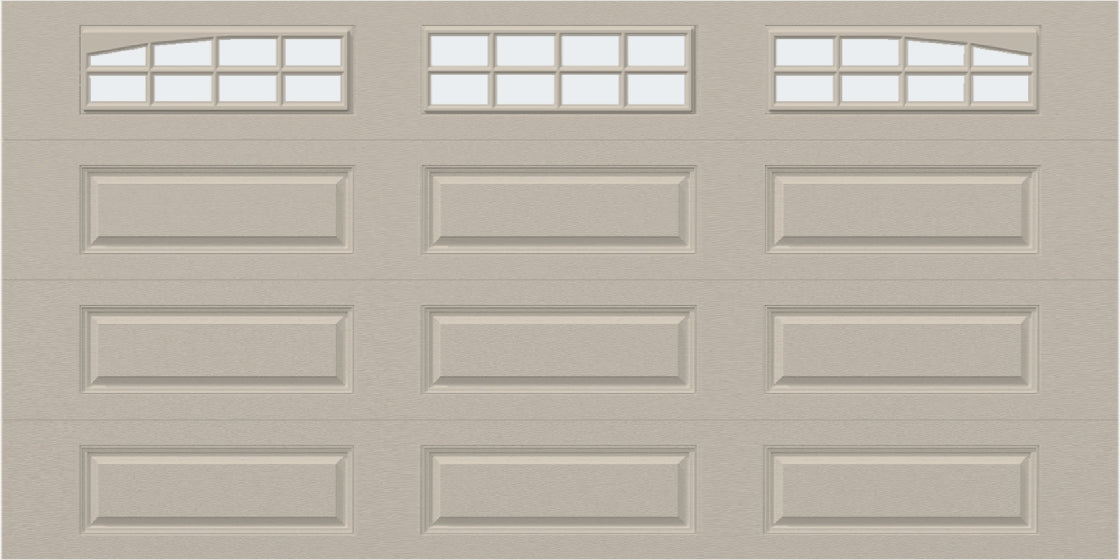 14x7 - Arched Stockton Long - Frosted With glass Long - Almond