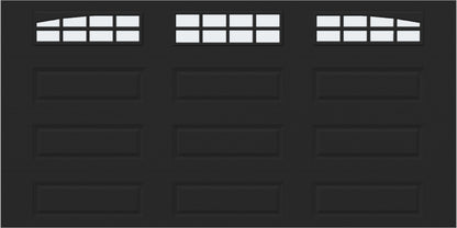 14x7 -  Arched Stockton Long - Frosted With glass Long - Black