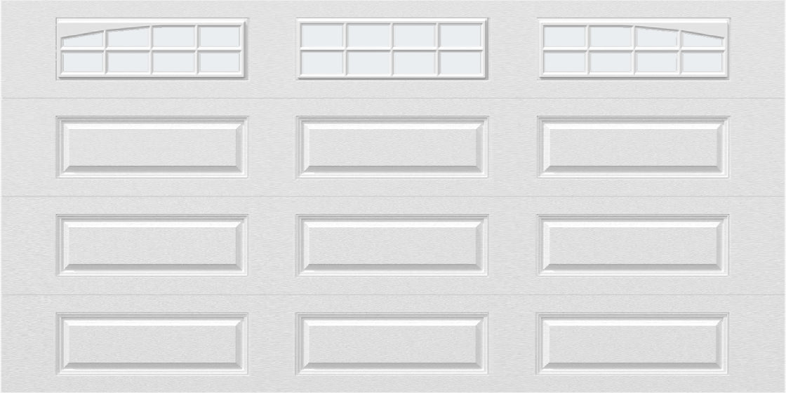 14x7 -  Arched Stockton Long - Frosted With glass Long - White