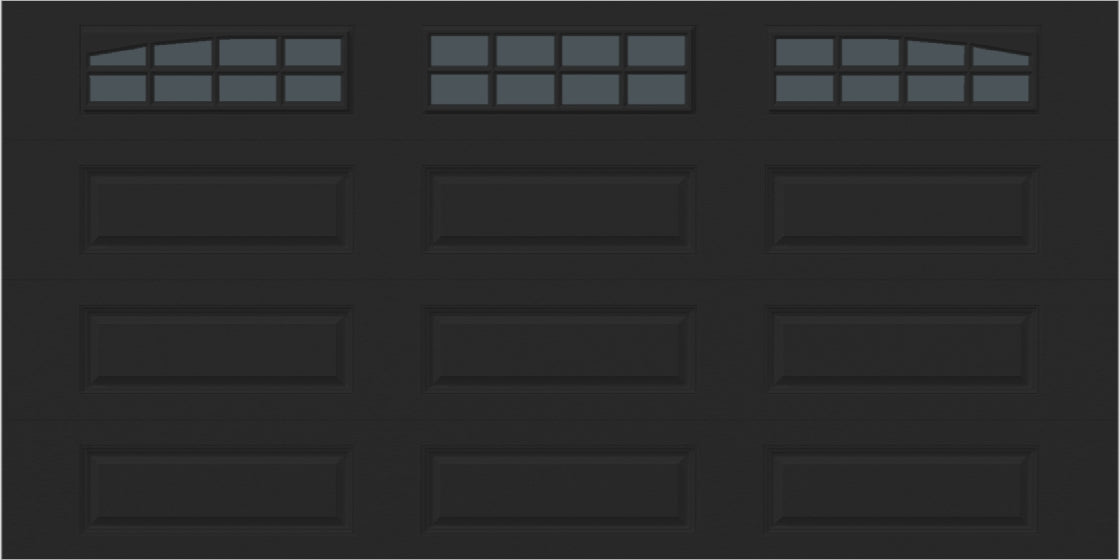 14x7 - Arched Stockton Long - Tinted With glass Long - Black