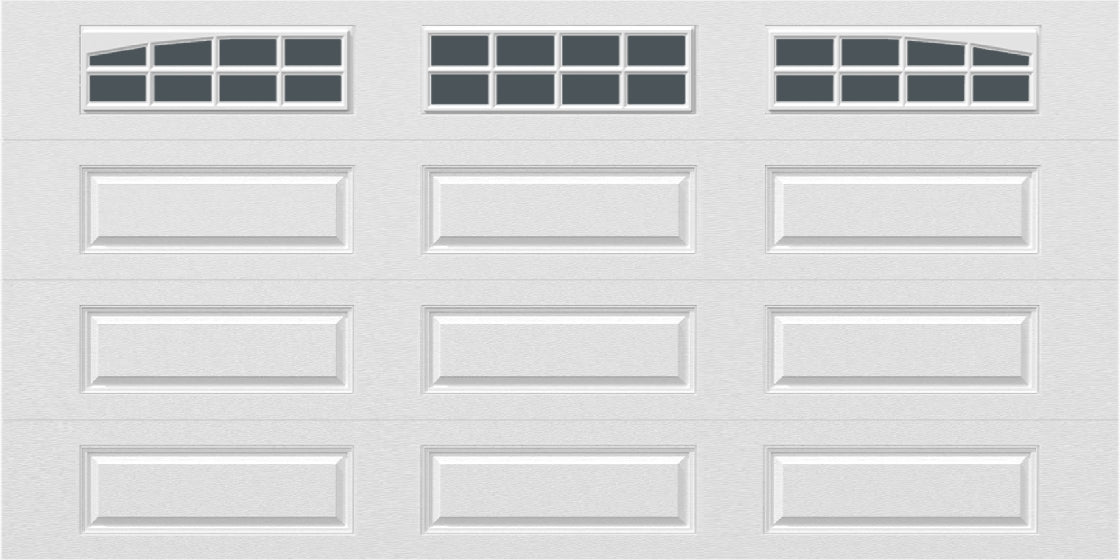 14x7 -  Arched Stockton Long - Obscure With glass Long - White