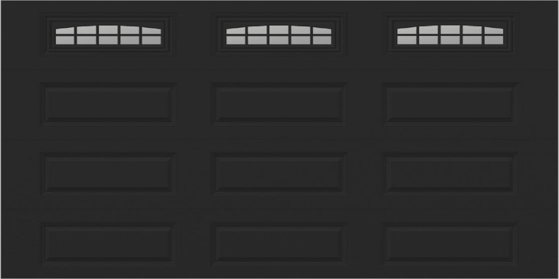 14x7 -  Cascade - Clear  With glass Long - Black