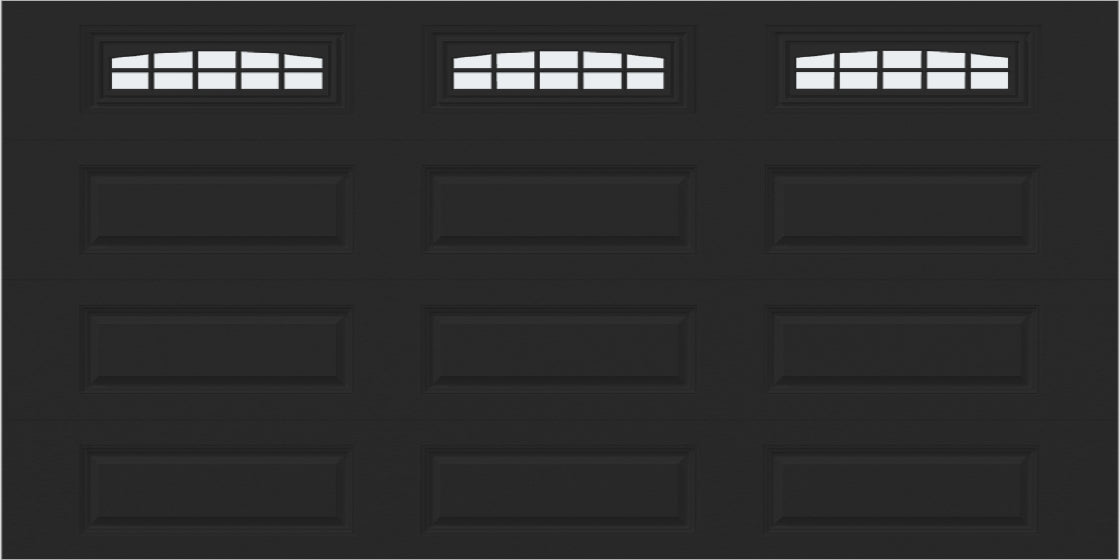 14x7 -  Cascade - Frosted  With glass Long - Black