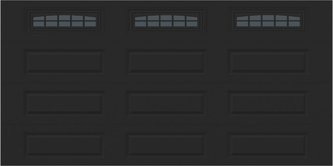 14x7 -  Cascade - Tinted  With glass Long - Black.