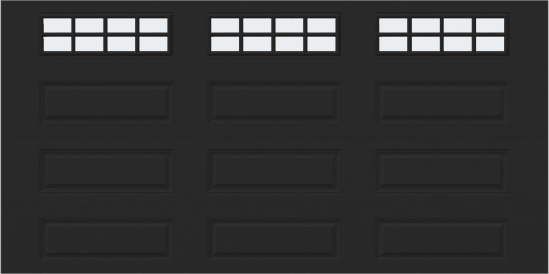 14x7 - Frosted -  Long - Stockton With glass Long - Black