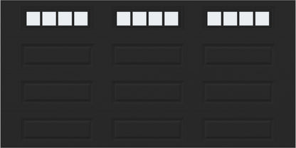 14x7 -  Straight Stockbridge Long - Frosted With glass Long - Black