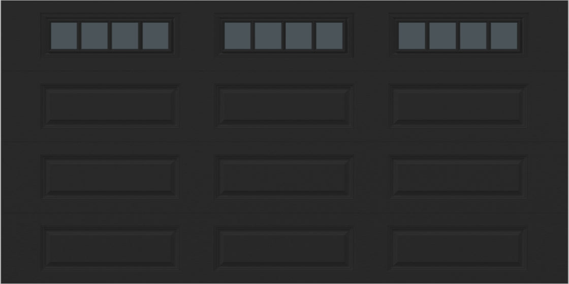 14x7 -  Straight Stockbridge Long - Tinted   With glass Long - Black