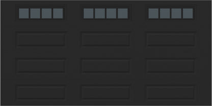 14x7 -  Straight Stockbridge Long - Tinted   With glass Long - Black