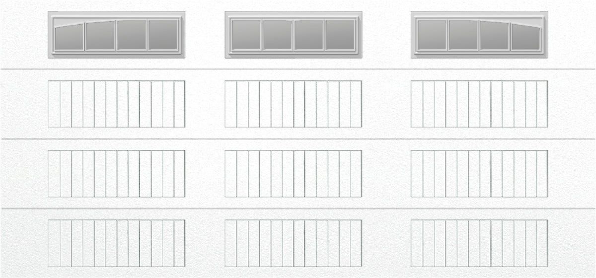 15x7 -  Arched Stockton Long - Clear  With glass Long - White