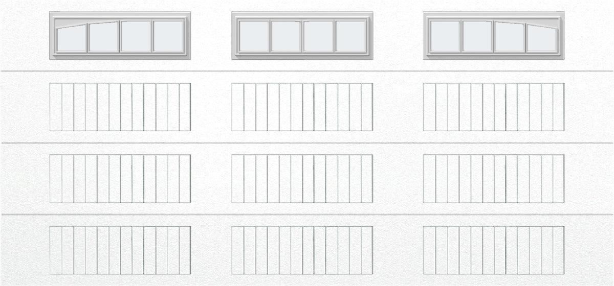 15x7 -  Arched Stockton Long - Frosted With glass Long - White