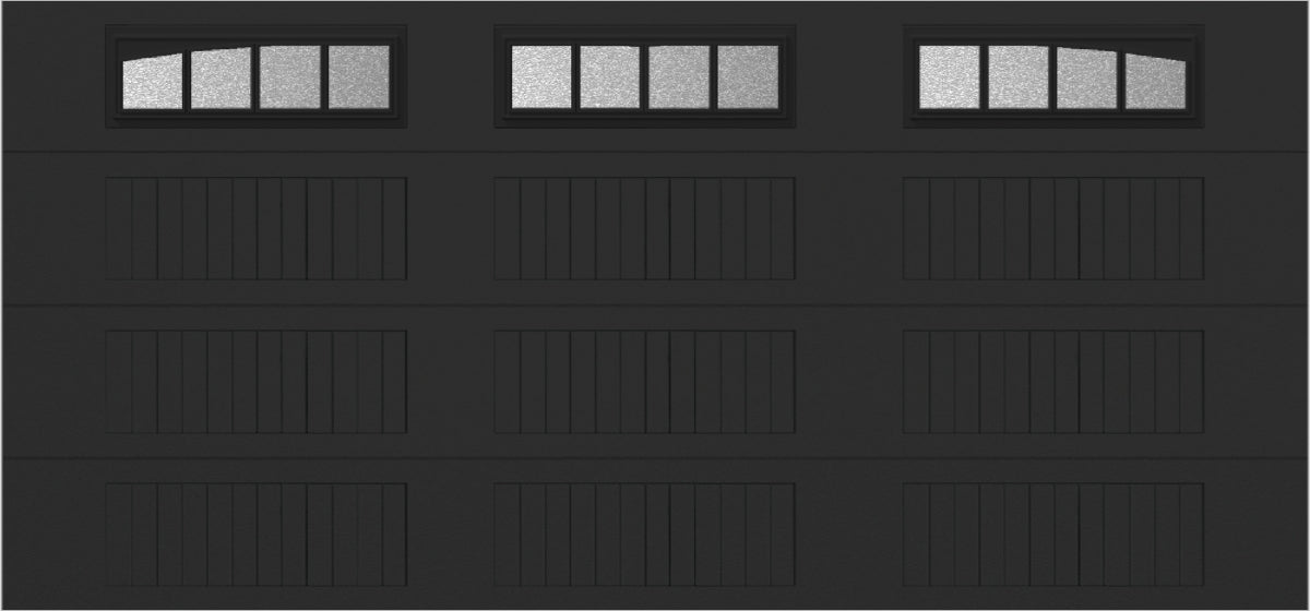 15x7 -  Arched Stockton Long - ObscureWith glass Long - Black