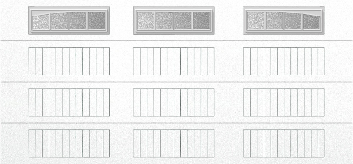 15x7 -  Arched Stockton Long - Obscure With glass Long - White