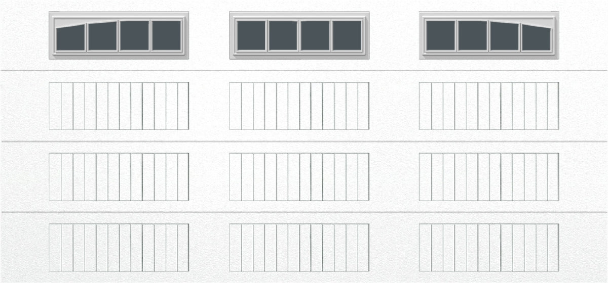 15x7 -  Arched Stockton Long - Obscure With glass Long - White