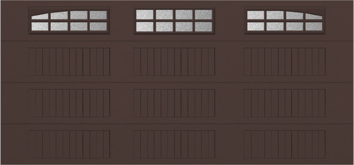 15x7 -  Arched Stockbridge Long - Obscure With glass Long - Brown