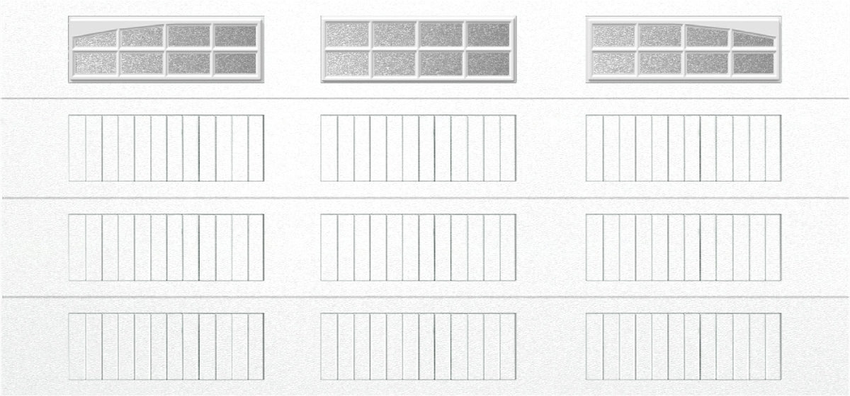 15x7 -  Arched Stockbridge Long - Obscure With glass Long - White