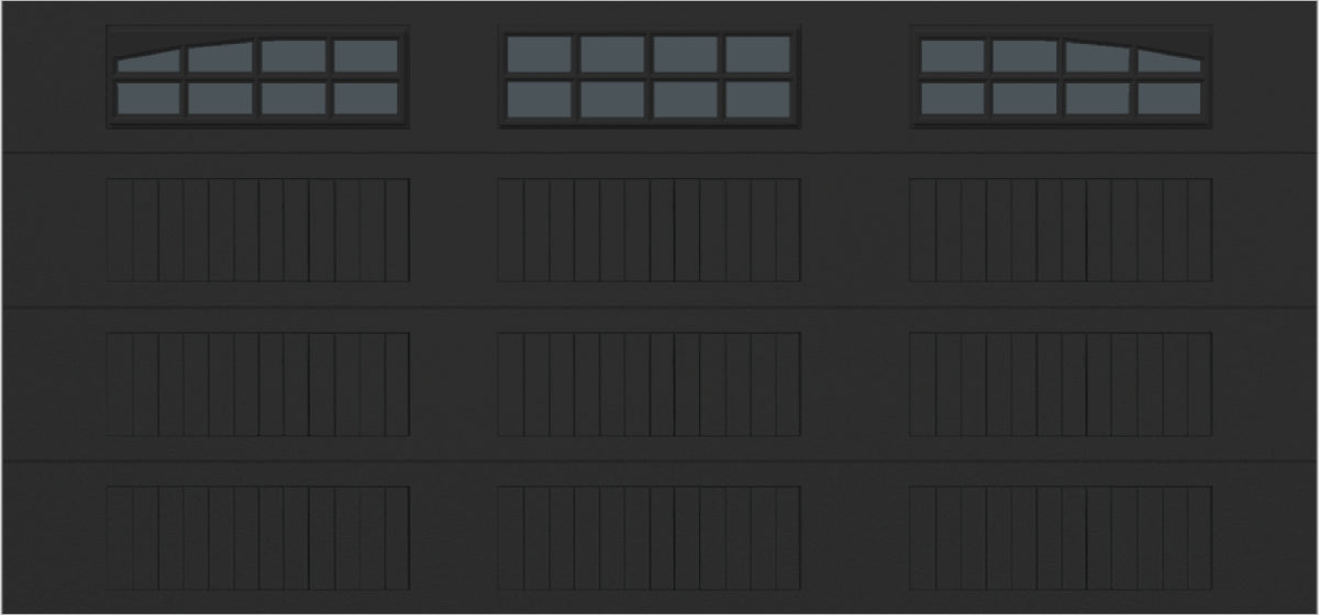 15x7 -  Arched Stockbridge Long - Tinted With glass Long - Black