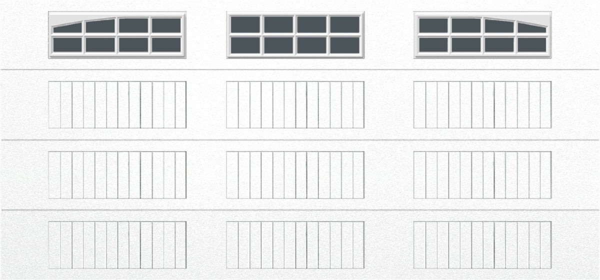 15x7 -  Arched Stockbridge Long - Tinted With glass Long - White