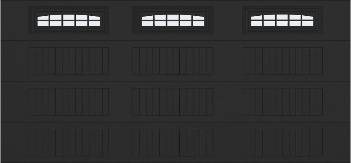 15x7 -  Cascade - Frosted  With glass Long - Black