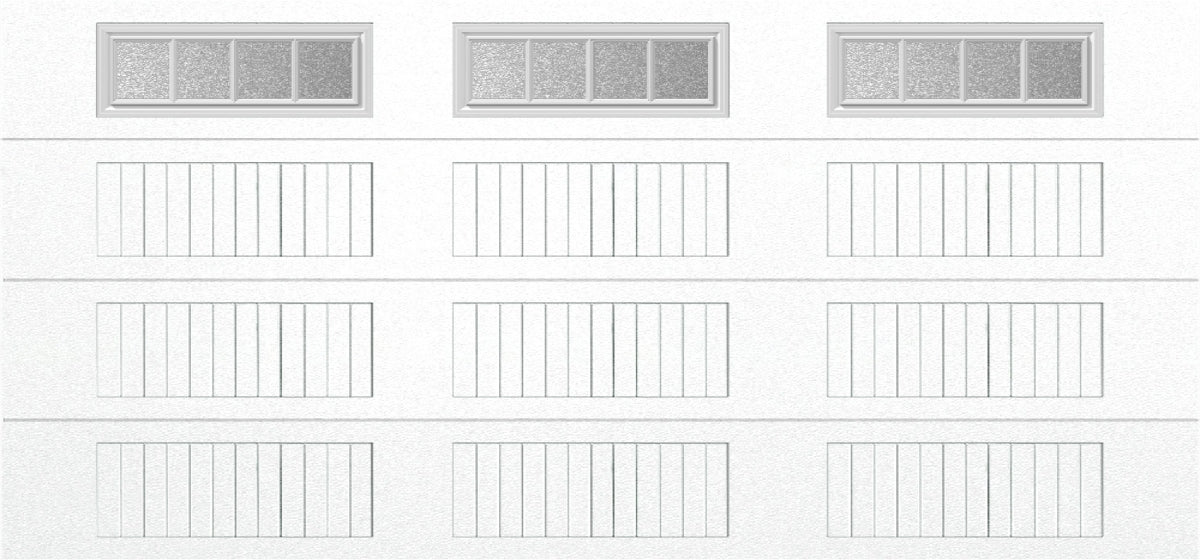 15x7 -  Straight Stockbridge Long - Obscure With glass Long - White