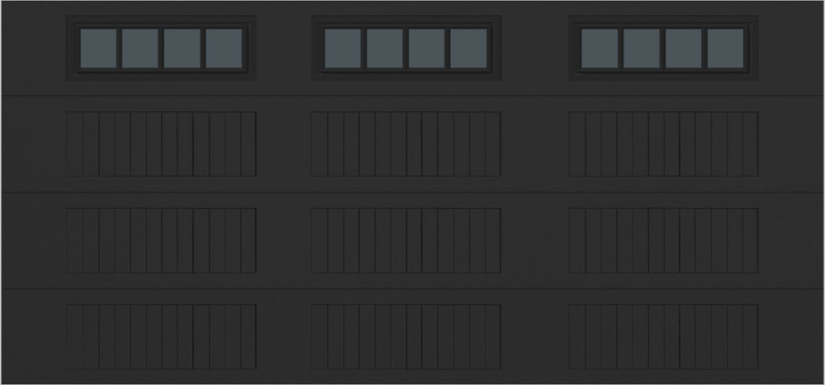 15x7 -  Straight Stockbridge Long - Tinted   With glass Long - Black