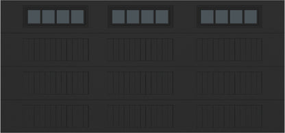 15x7 -  Straight Stockbridge Long - Tinted   With glass Long - Black