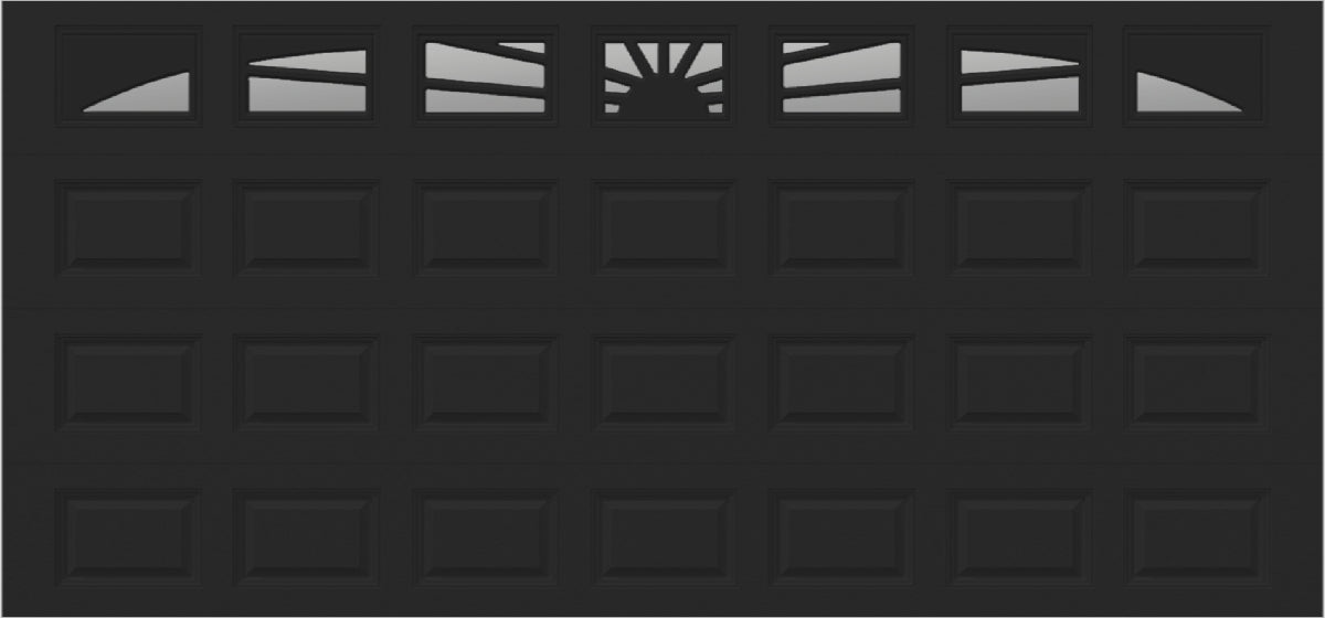 15x7 -  Sunburst - ClearWith glass - Black